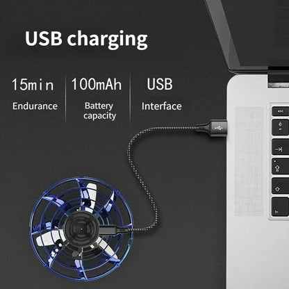 Flying Helicopter Spinner Fingertip Upgrade Flight Gyro Flyorb Hover Ball Mini Drone Aircraft Toy LED UFO Type Toy Kid Gift