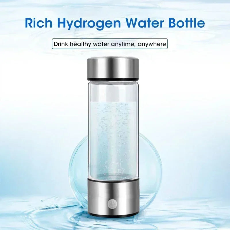 Hydrogen-Rich Water Cup Electric Hydrogen Rich Water Generator Bottle Titanium Quality Filter Portable Antioxidant Lonizer 420ml