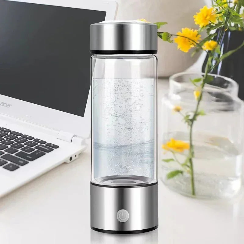 Hydrogen-Rich Water Cup Electric Hydrogen Rich Water Generator Bottle Titanium Quality Filter Portable Antioxidant Lonizer 420ml